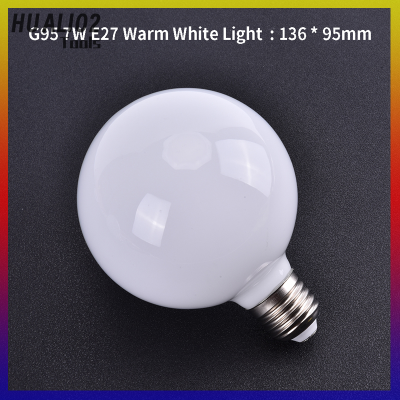 หลอดไฟสีขาวแก้ว HUALI02 G95 G80ขนาด7วัตต์ E27หลอดไฟลูกโลกสีขาวอุ่นโคมไฟโคมไฟ LED
