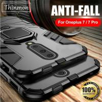 Thinmon สำหรับ OnePlus 7 Pro OnePlus 6 Case หรูหราเกราะนุ่มกันกระแทกแม่เหล็กโลหะแหวน Case สำหรับ OnePlus 7 Pro OnePlus 6 เจ้าของรถปก