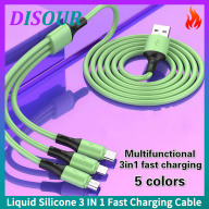 DISOUR Cáp Sạc Nhanh 3 Trong 1 Silicon Lỏng Cáp Sạc Lightning Micro USB thumbnail