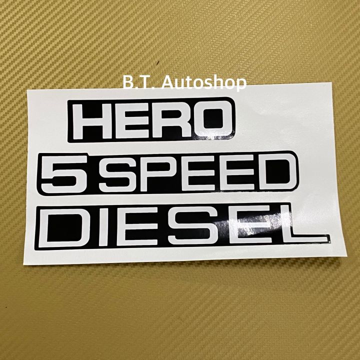 สติ๊กเกอร์-hero-5-speed-diesel-ติดฝาท้ายกระบะ-toyota-hilux-hero