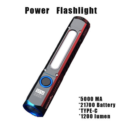 Powerful Flashlight 21700 TYPE-C Recharging 5000MA Black Torch Lamp Torche Linterna Flashlight