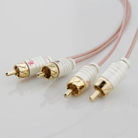 New Hifi Silver-Plated เสียง Rca สายทองแดงความบริสุทธิ์เงิน2rca ถึง2rca เครื่องขยายเสียงทีวี Dvd Cd สาย