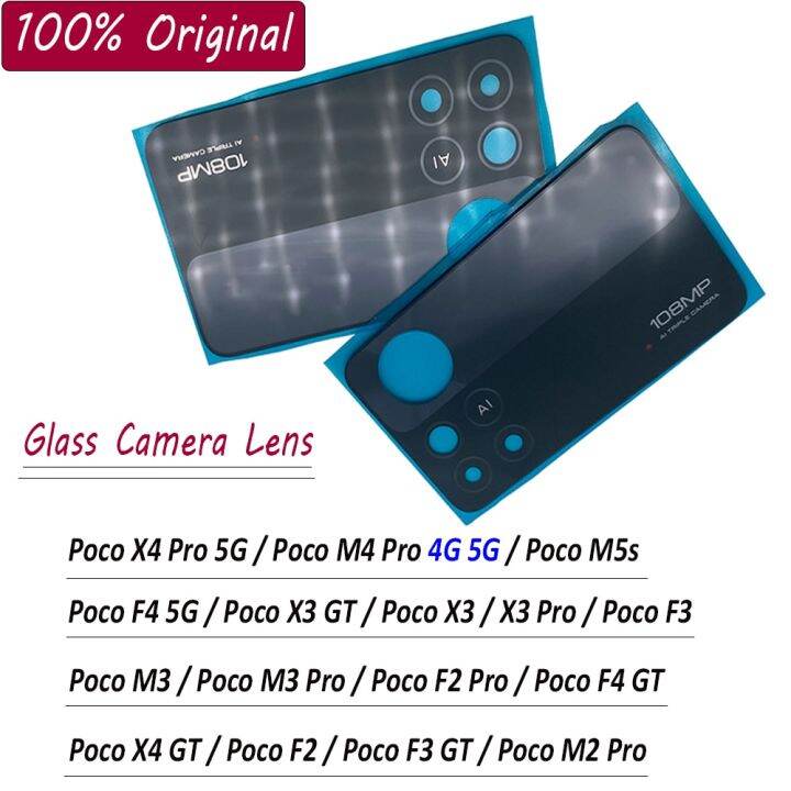 NEW Rear Back Camera Glass Lens For Xiaomi POCO X3 NFC Global Version  Camera Glass With Cover Frame Holder With Glue Adhesive