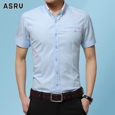 ASRV เสื้อเชิ้ตชาย เสื้อเชิ้ตผู้ชาย shirts for men เชิ้ตผู้ชาย เสื้อเชิ้ตแขนสั้นผู้ชายทรงสลิมฟิตเสื้อภายใต้ชุดเดรสแขนสั้น