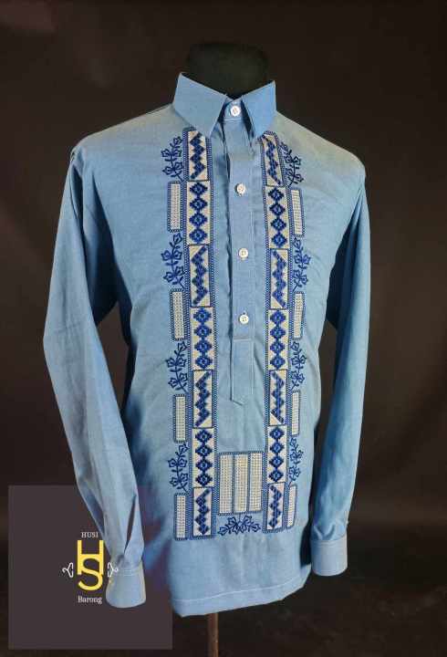 HUSI Polo Barong formal attire Japanese Shirting Fabric with Burda ...