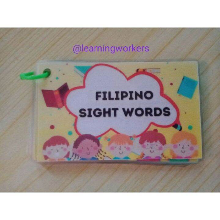 [15PCS] FILIPINO SIGHT WORDS LAMINATED FLASHCARDS FOR KIDS with 1 ring