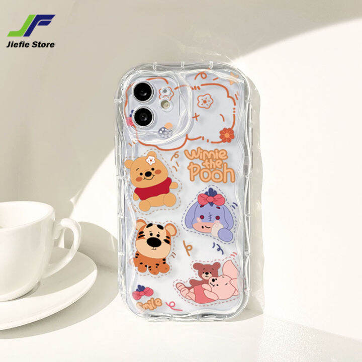 เคสโทรศัพท์มือถือชุดหมีและหมูน่ารักของ-jiefie-สำหรับ-vivo-y20-y20i-y20a-y20a-y12s-y12a-y02-y02s-y15s-y15a-y17-y15-y12-y19ออกแบบเป็นคลื่นเคสป้องกันการกระแทกพิเศษ