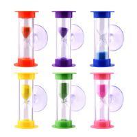 Plastic Mini Hourglass For Children Tooth Brushing Timer With Suction Cup Creative Hourglass Children Time Toys