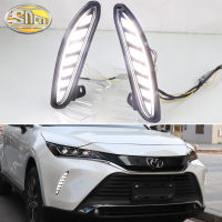 SNCN 2ชิ้น12V รถ DRL LED Daylights สำหรับโตโยต้าแฮริเออร์ /Venza 2020-2022สีเหลืองสัญญาณไฟเลี้ยวสีฟ้าสำหรับวิ่งตอนกลางคืนไฟตัดหมอกรถยนต์