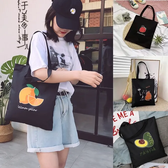 Korean New Fashion Canvas Tote Bag Canvas Shoulder Bags Simple With