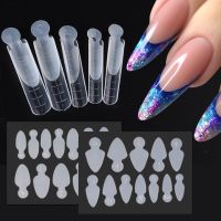 12pcs Dual Silicone Nail Forms Tips French Line Guides Pad Acrylic Extension Gel Mold Reusable Auxiliary Manicure Accessory Tool