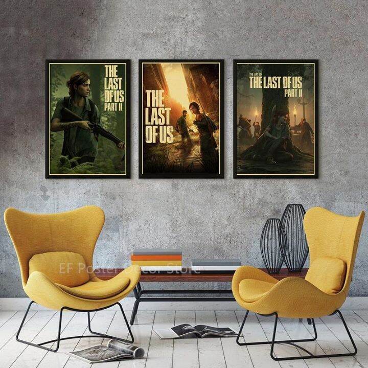 hot-the-last-of-us-part-1-2-โปสเตอร์-aesthetic-gaming-พิมพ์ภาพวาด-vintage-home-room-bar-cafe-art-wall-decor-ของขวัญ-retro-ภาพ