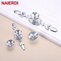 NAIERDI Luxury Diamond Crystal Cabinet Handles Wardrobe Shoebox Handles Closet Door Drawer Knobs Pulls Furniture Pullers