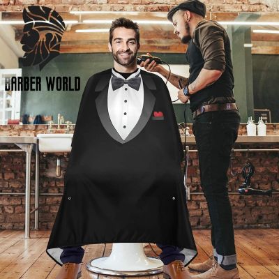 【YF】 Spot Barbershop Capes Pattern of Suit Professional Salon Haircutting Shirt Antistatic Hairdresser Apron Barber Styling Tools