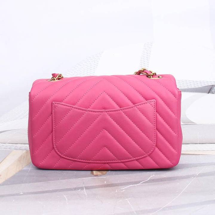 [95 new] Chanel sheepskin classic CF series mini ladies pink shoulder ...