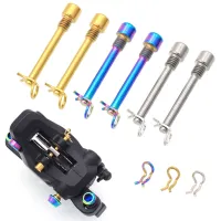 Bicycle Hydraulic Disc Brake Pad Bolt M4 Titanium Alloy Pin Insert Caliper Screw 2 Circlip Retainer Pin Cycling Accessories