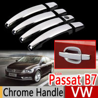 AFor VW Passat B7 Chrome Handle ครอบคลุม Trim ชุด4ประตู Volkswagen MK7 2010-2015ซีดาน Wagon รถอุปกรณ์เสริมรถ StylingM