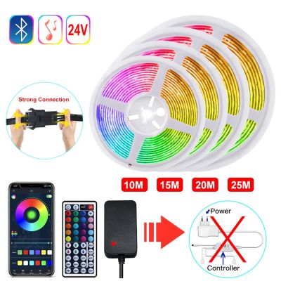 【LZ】❡  Fita LED RGB para quarto Bluetooth controle de aplicativos adaptador de energia da UE fita de controle remoto 10m 15m 20m 25m 30m 35m 40m 45m 50m 24v 5050