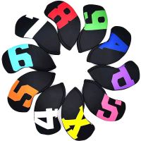 ❆ กันน้ำ Neoprene Golf Club Iron Cover Golf Iron Head Covers Golf Club Iron Headovers Wedges Covers 10 ชิ้น/เซ็ต