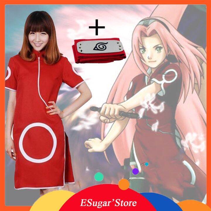 Anime cosplay Haruno Sakura 1st Halloween Cosplay Costume