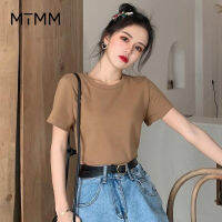 MTM084 เสื้อยืดสีพื้น ลูกอมสีเวอร์ชั่นเกาหลีของเสื้อคอกลมหญิงหลวมป่า bottoming เสื้อฤดูร้อนใหม่แขนสั้นผู้หญิงเสื้อยืด