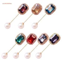 【CW】 5Pcs Anti Exposure Neckline Safety Pin Sweater Buckle Sparkly Rhinestone Faux Pearls Brooches Clip