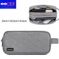 Canvas waterproof universal electronic accessories organizer for charging cords chargers mouse USB cable out-going business travel gadget bag