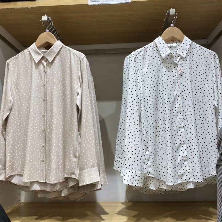 asano-u-เสื้อผ้าสตรี2023ฤดูใบไม้ผลิพิมพ์ดอกไม้เสื้อแขนยาวลายเสื้อลายจุด457636โอกาส