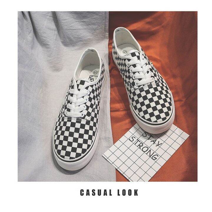 checkerboard vans with laces
