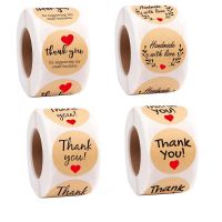 hot！【DT】◙  100/500pcs Thank You Stickers with Sticker Labels Round Floral Wedding Handicraft Envelope