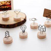 1PC 4CM Creative Round Wooden Note Picture Frame Clip Table Number Wedding Photo Holder Photo Clip Memo Name Card Pendant Holder Clips Pins Tacks