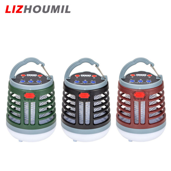 lizhoumil-กำจัดยุงไฟฟ้าช็อตพกพาพร้อมโคมไฟไฟดักยุงชาร์จได้-usb-เสียงบลูทูธ