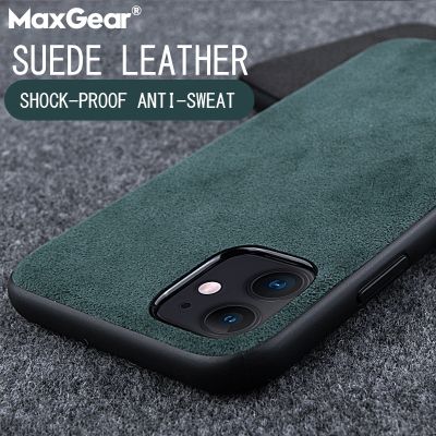 「Enjoy electronic」 Luxury Soft Suede Leather Case For iPhone 14 13 12 Mini 11 Pro XS MAX XR X SE 2022 6 6S 7 8 Plus Silicone Shockproof Back Cover