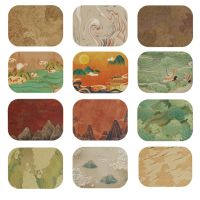 Chinese Style PVC Placemat Slip proof Table Mat Chinese Style Traditional Dunhuang Painting Insulation Pad Kung Fu Tea Set Mat