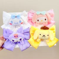 น่ารัก Sanrio Kuromi Cinnamoroll ตุ๊กตาคลิปผมสตรีการ์ตูน My Melody Pompom Purin คลิปผมกิ๊บตกแต่งผมกลางแจ้ง