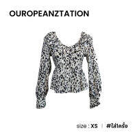 OUROPEANZTATION เสื้อแขนยาวคอระบายลายเสือ D033-13