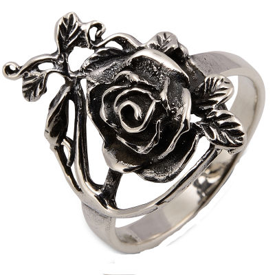 Beautiful cool cute silver sterling silver silver sterling silver. ring rose flower   Size. 6 to 11