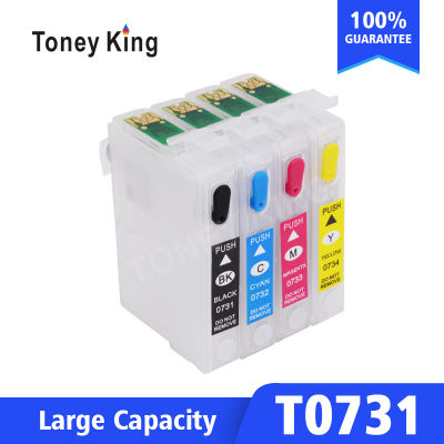 Toney King Refillable Cartridge For Epson T0731 T0732 T0733 T0734 Ink Cartridges For Stylus T13 TX102 TX103 TX121 C79 Printer