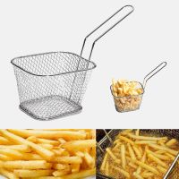 Mini French Deep Fryers Baskets Net Mesh Fries Chip Strainer Kitchen Tool Stainless Steel Fryer Kichen Accessories Colander