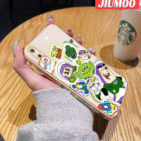 JIUMOO เคสปลอกสำหรับ Samsung M02 A02 Galaxy เคสโทรศัพท์กันกระแทกลายการ์ตูนมอนสเตอร์ขอบด้านข้างกรอบโลหะนิ่มแบบดั้งเดิมกรอบเคลือบผิวด้านหลังเคสป้องกันกล้อง