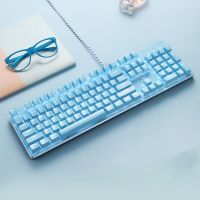 Game Mechanical Keyboard and Mouse Kit Universal Vintage USB Wired Blue Switch Round Keycaps Esports Pink Keyboard and Mouse Set