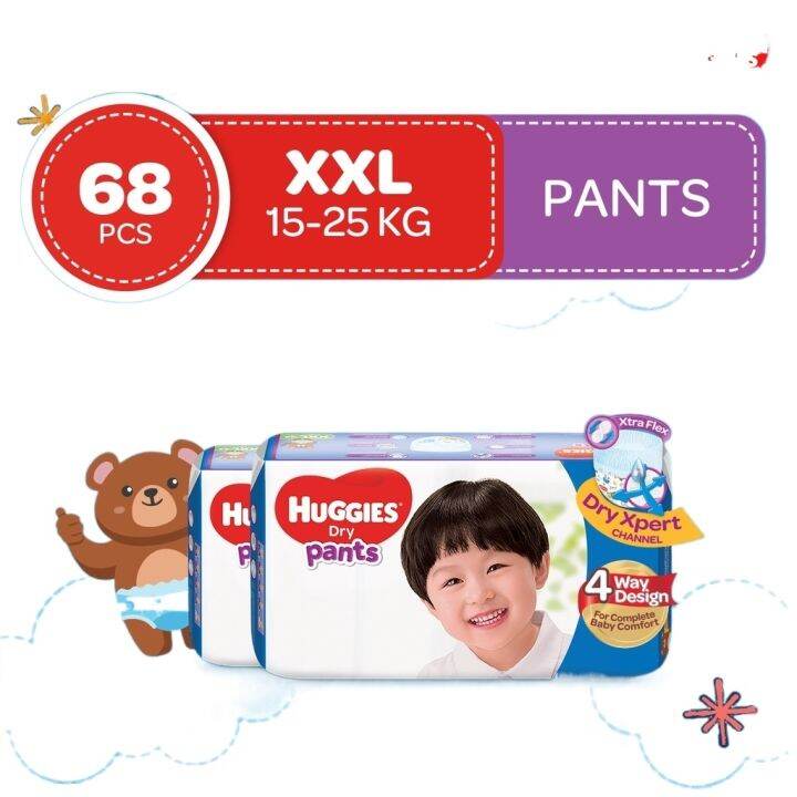 Huggies Dry Pants Xxl 34 Pcs X 2 Packs 68 Pcs Lazada Ph