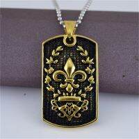 Fleur De Lis สร้อยคอจี้ดอกลิสเเตนเลสสตีล