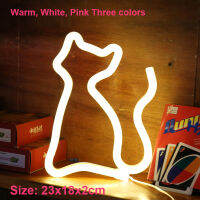 Cat Figure Neon Light LED Decor Lamp Sign Lights Animal Store USB &amp; Battery Charging Home Party Shop Bar Christmas Wall