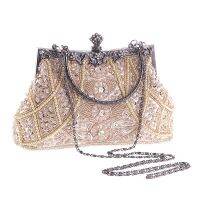 【YD】 Luxury Beaded Evening Fashion Design Ladies Clutch Wedding Bridal Shoulder Handbag