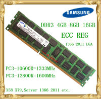 ซัมซุง DDR3 4กิกะไบต์8กิกะไบต์16กิกะไบต์เซิร์ฟเวอร์หน่วยความจำ1333 1600เมกะเฮิร์ตซ์ ECC REG DDR3 PC3-10600R 12800R ลงทะเบียน RM M RAM X58เมนบอร์ดใช้