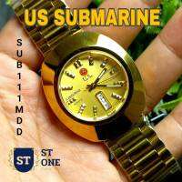 นาฬิกาผู้ชาย นาฬิกาข้อมือระบบควอทซ์ STANLESS STEELแสดงวันที่ กันน้ำ100% US Submarine งานแท้ กันน้ำ 30 m.