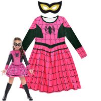 Halloween childrens costume Spider-Man clothes girls dress spiderman girl performance cos