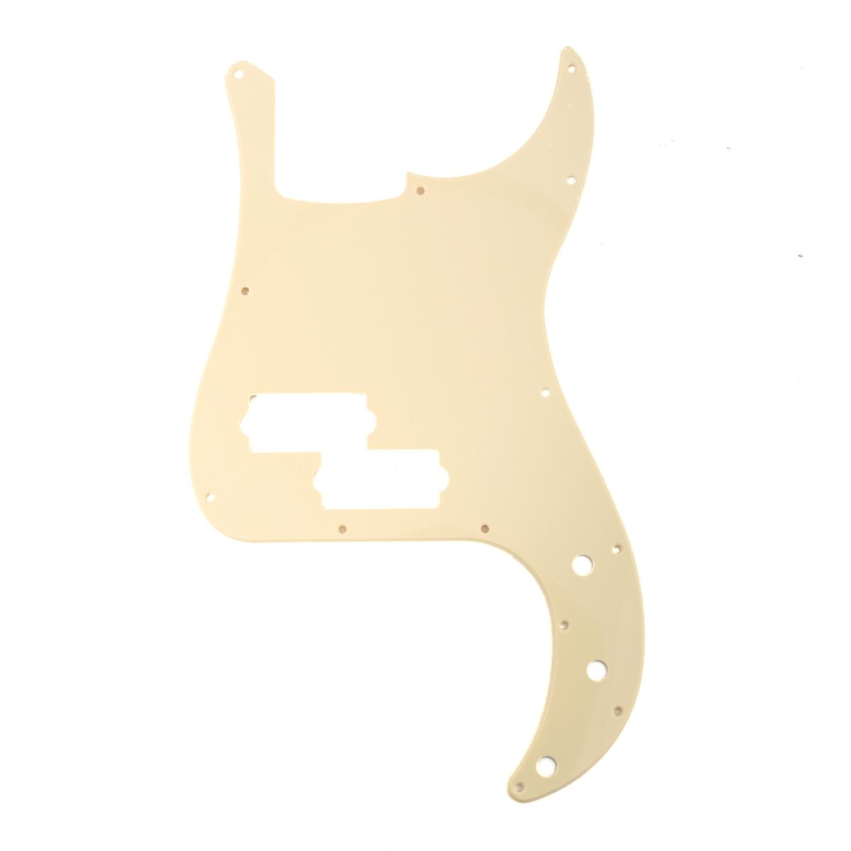 Musiclily Pro 13-Hole Contemporary P Bass Pickguard for Fender Precision Bass Mexican 5-String 3Ply Cream