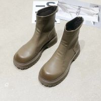 Sepatu BOOT Pendek สไตล์ Caohuatang3French รองเท้าส้นหนาสไตล์หวานและเท่ของผู้หญิงรองเท้าบูทหุ้มข้อเล็กฤดูใบไม้ผลิและฤดูใบไม้ร่วง2023พื้นรองเท้าหนาสไตล์ต่างประเทศ Bootscaohuatang3มาร์ตินสไตล์อังกฤษ